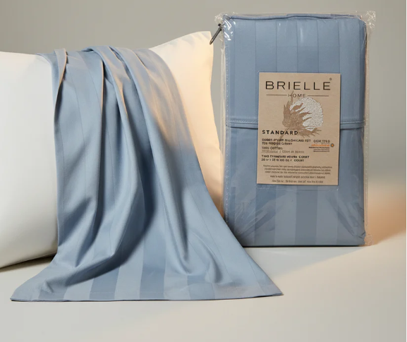 Brielle Home Dobby Stripe Pillowcase Set