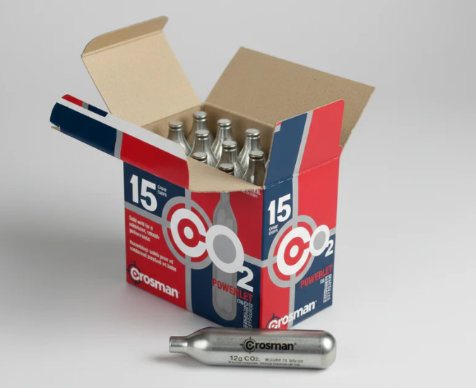 15-Pack 12-Gram CO2 Powerlet Cartridges for Airguns & Markers
