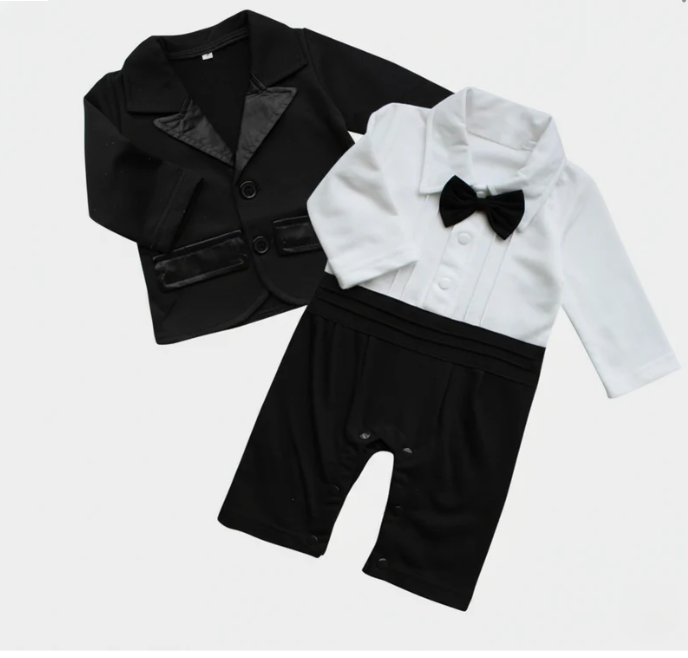 Rorychen Baby Boy 2-Piece Formal Tuxedo Suit Set