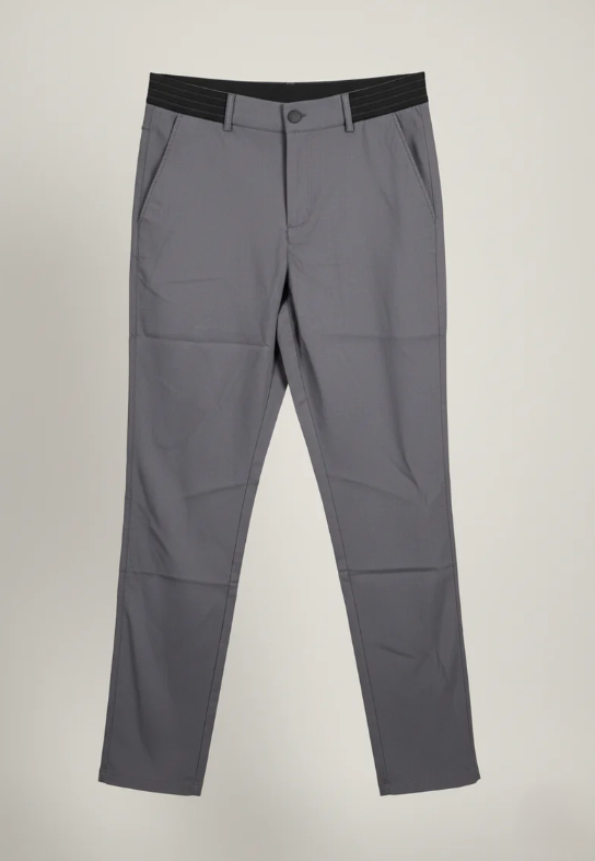 Chic Grey Fabric Trousers for Women