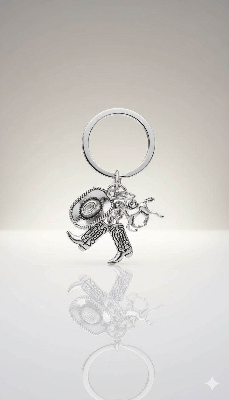 Western Cowboy Charm Keychain