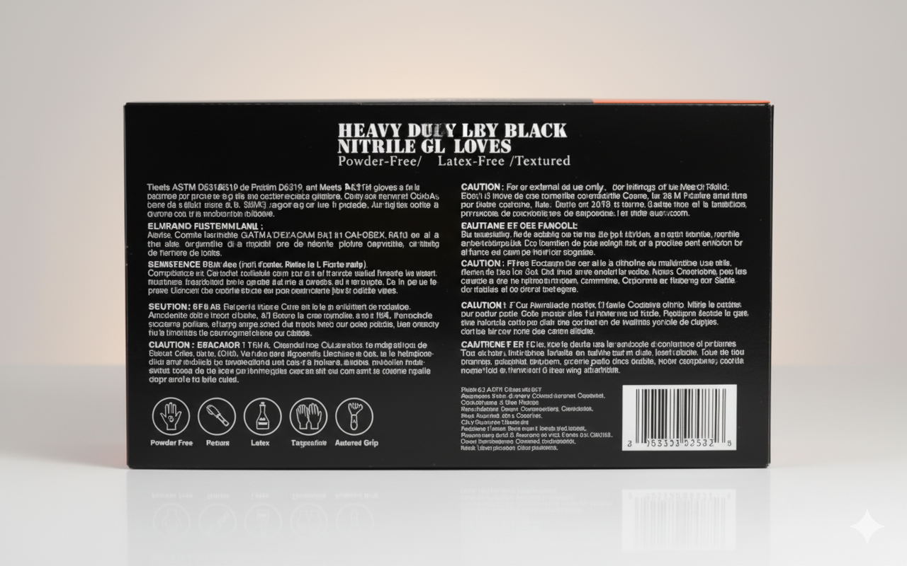 Grep-X® Heavy Duty Black Nitrile Gloves (100 Count) – X-LARGE Size