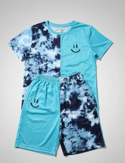 Youth Tie-Dye 'Smiley Face' Short Set