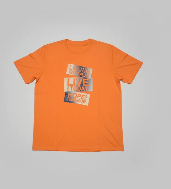 Inspirational Quote T-Shirt: "Learn Yesterday, Live for Today, Hope for Tomorrow"