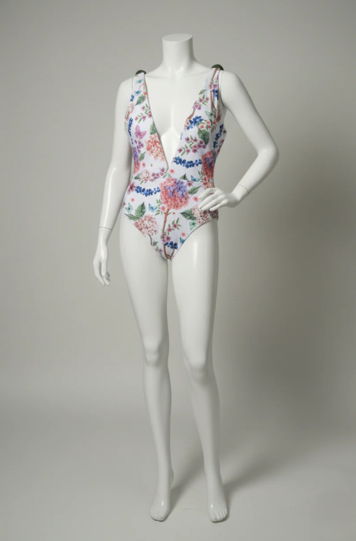 Elegant Floral One-Piece Swimsuit for Women