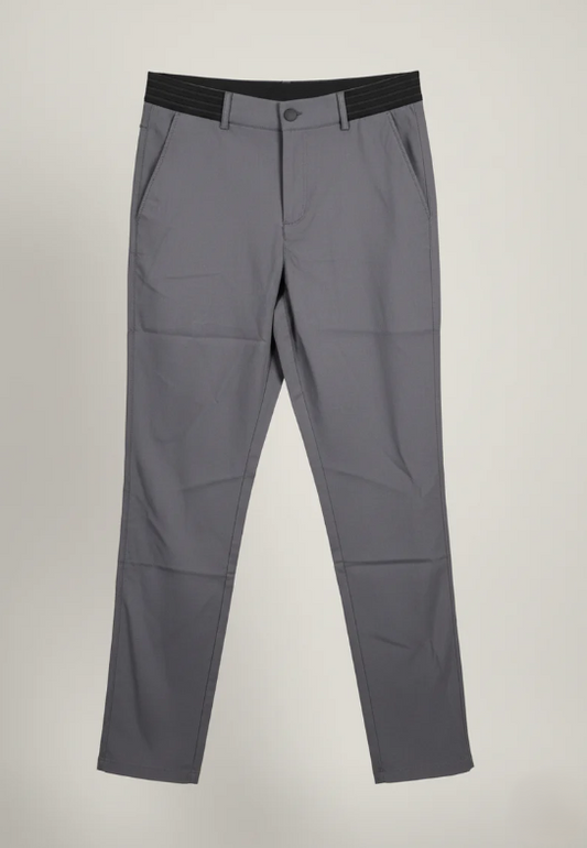 Chic Grey Fabric Trousers for Women