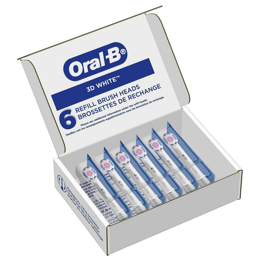 Oral-B 3D White Replacement Brush Heads for an Oral-B Electric Toothbrush 6-pack