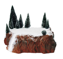 Snowy Mountain Diorama with Pine Trees