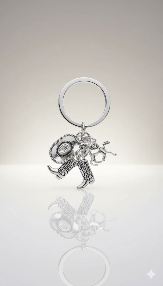 Western Cowboy Charm Keychain