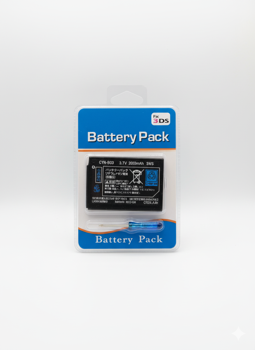High-Capacity 2000mAh 3.7V Replacement Battery Pack for Nintendo 3DS - Includes Tool Kit"