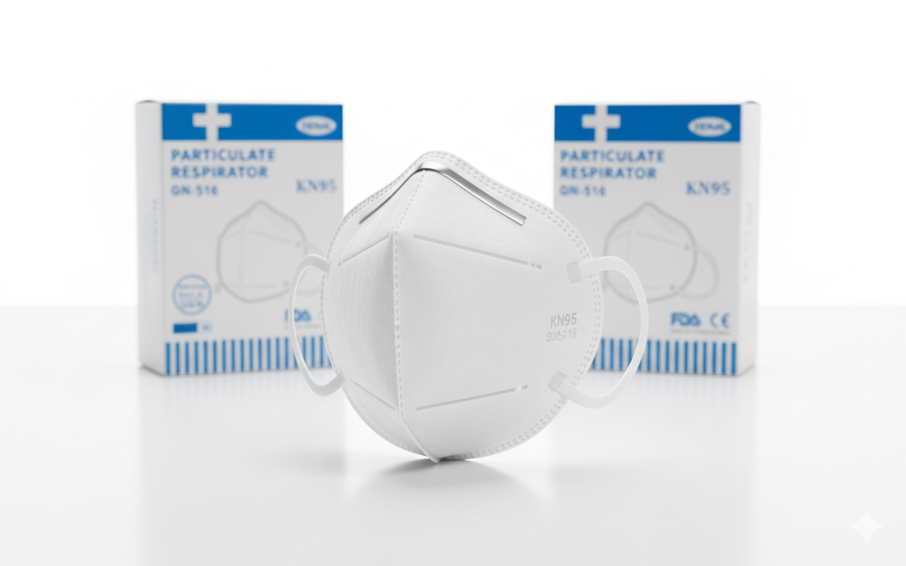 Mascarillas respiratorias KN95 certificadas para partículas - Protección de 5 capas (Opciones a granel disponibles) 10 UNIDADES